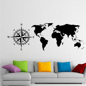 Open image in slideshow, Large Size Nautical Compass Scratch World Map Wall Sticker Home Decor For Living Room Vinyl Wall Decal Removable Mural Poster C5
